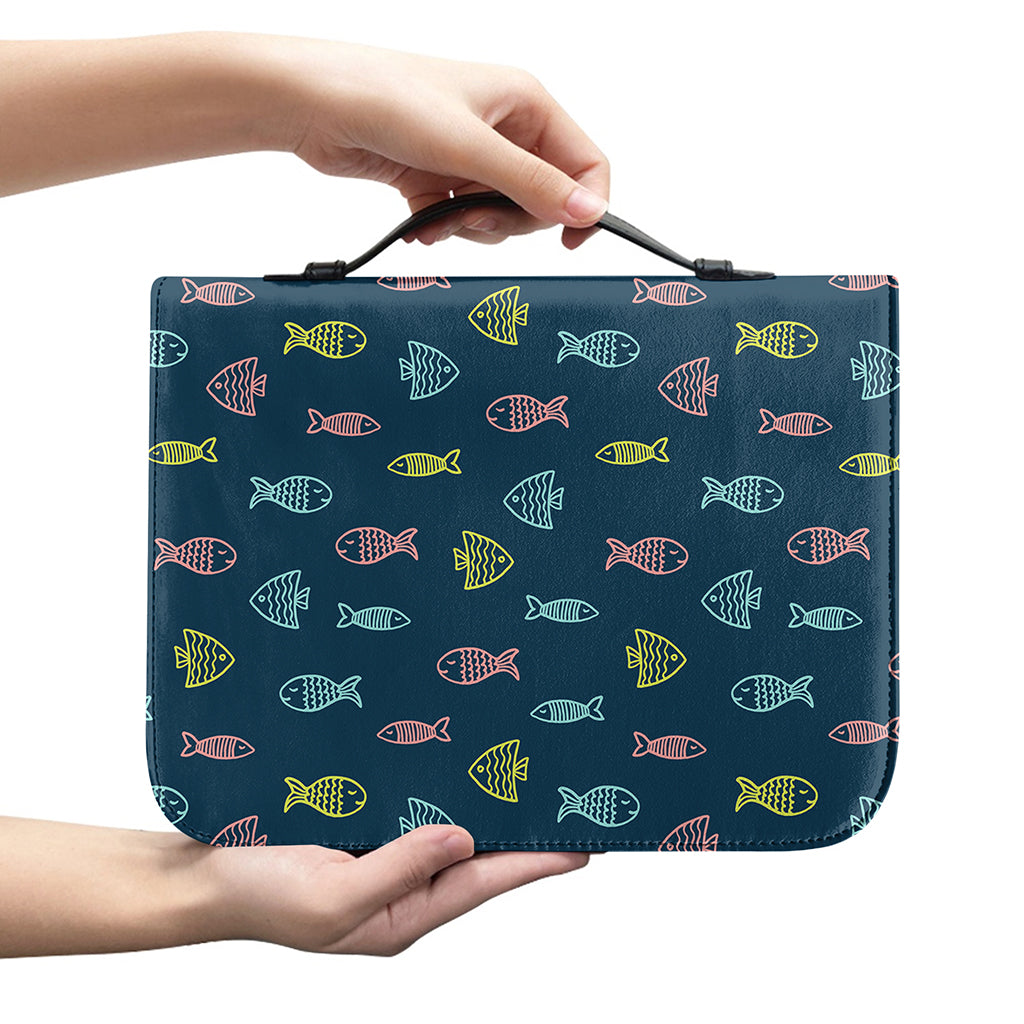 Cute Fish Pattern Print Leather Bible Cover