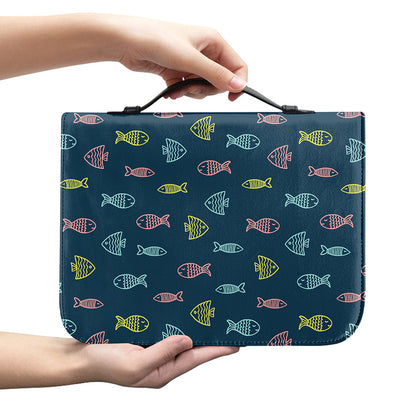 Cute Fish Pattern Print Leather Bible Cover