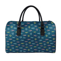 Cute Fish Pattern Print Leather Duffel Bag