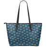 Cute Fish Pattern Print Leather Tote Bag