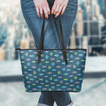 Cute Fish Pattern Print Leather Tote Bag