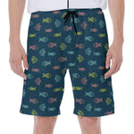 Cute Fish Pattern Print Men's Beach Shorts