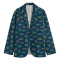 Cute Fish Pattern Print Men's Blazer