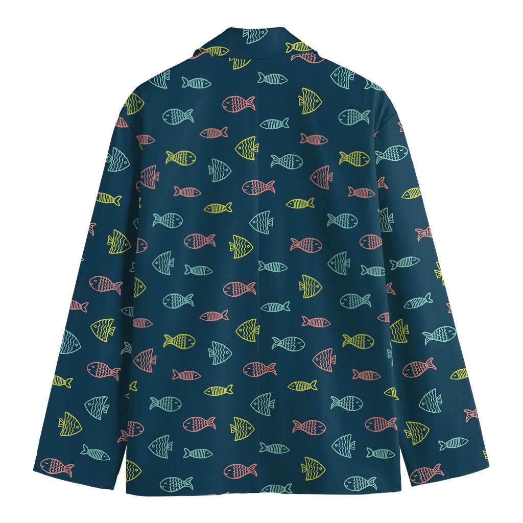 Cute Fish Pattern Print Men's Blazer