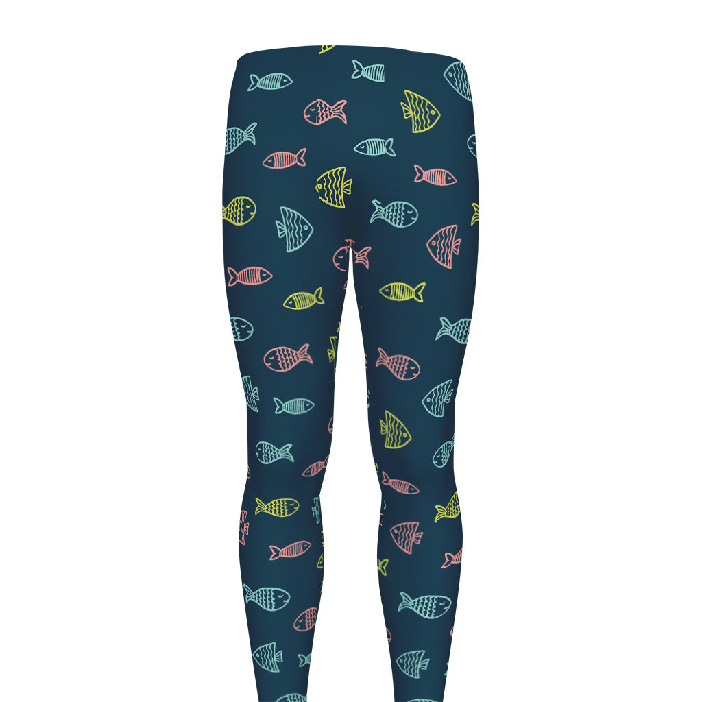 Cute Fish Pattern Print Men's leggings