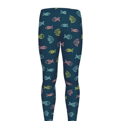 Cute Fish Pattern Print Men's leggings