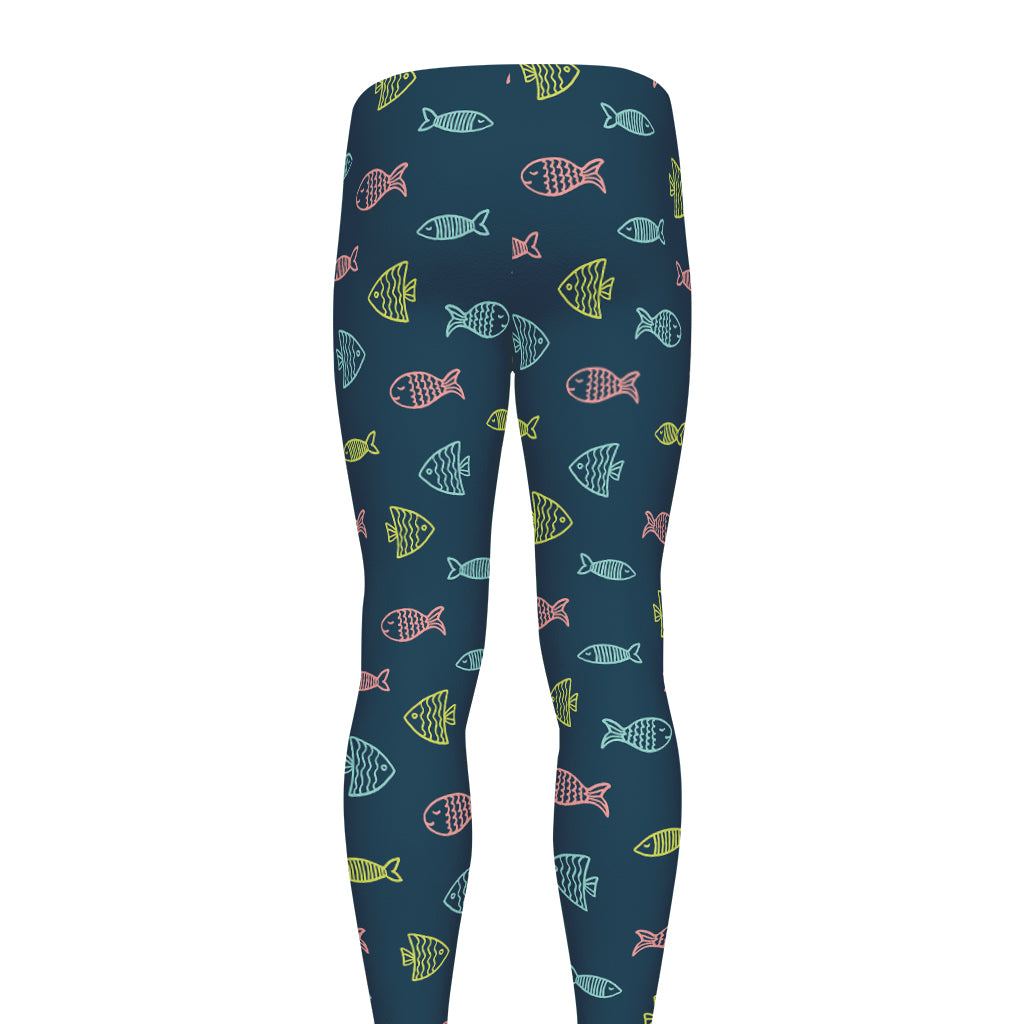 Cute Fish Pattern Print Men's leggings