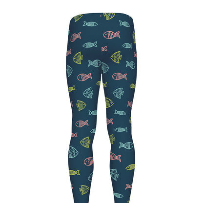 Cute Fish Pattern Print Men's leggings
