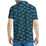 Cute Fish Pattern Print Men's Polo Shirt