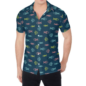 Cute Fish Pattern Print Men's Shirt