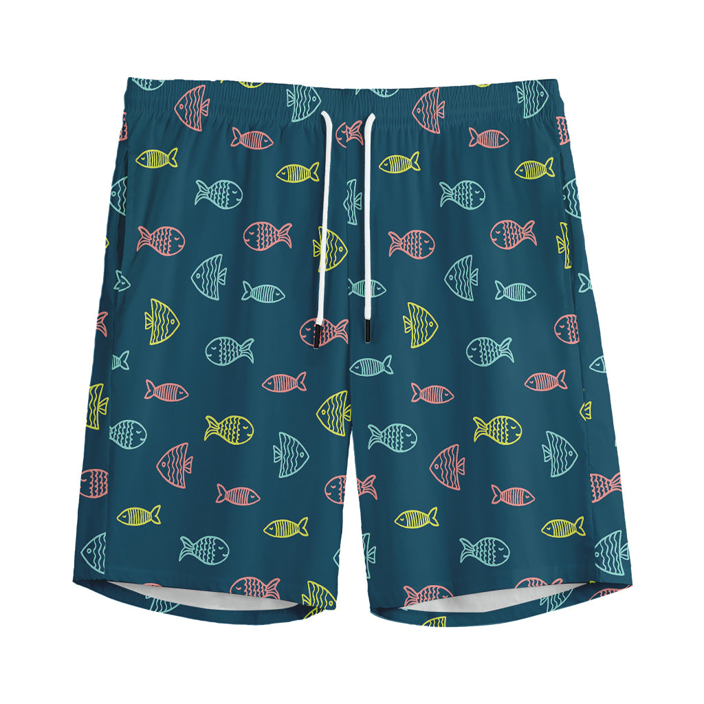 Cute Fish Pattern Print Men's Sports Shorts
