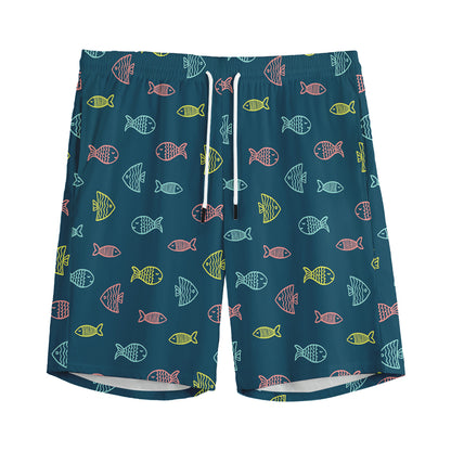 Cute Fish Pattern Print Men's Sports Shorts