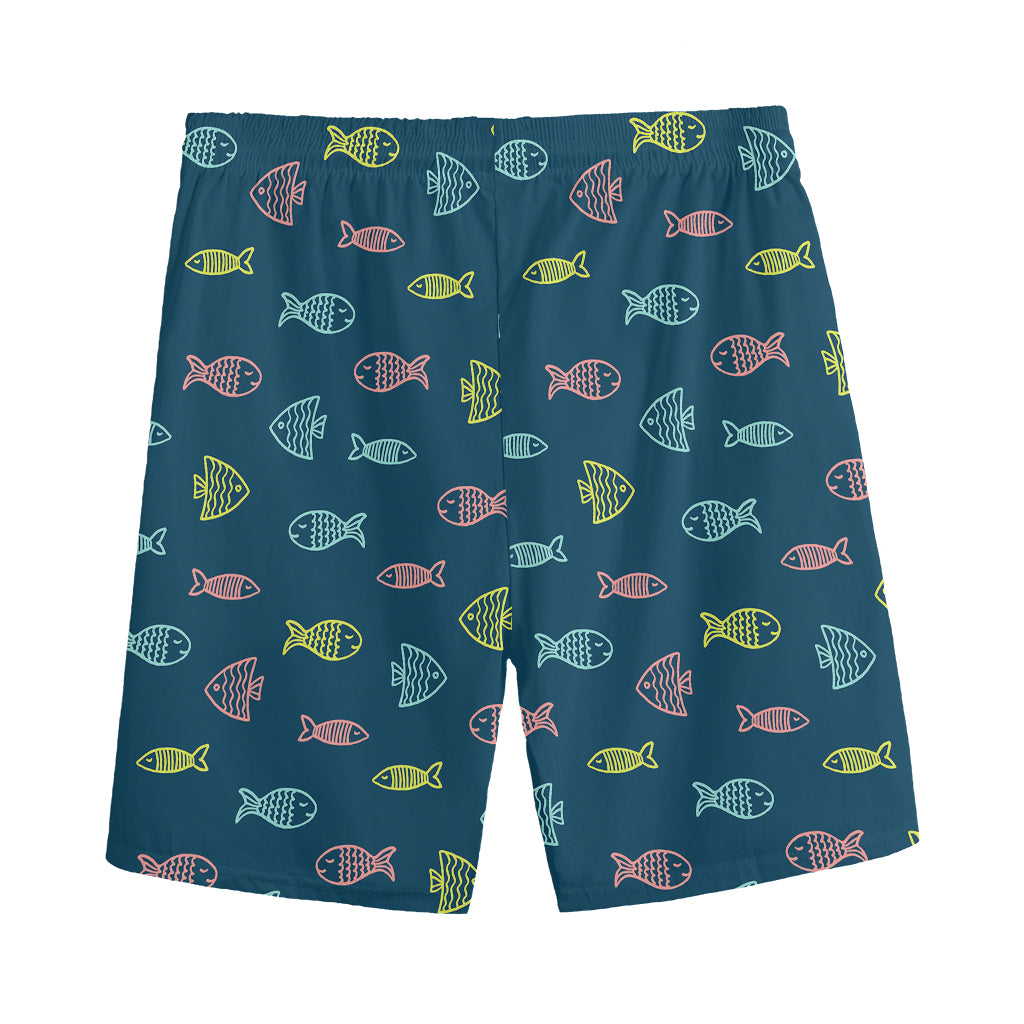Cute Fish Pattern Print Men's Sports Shorts