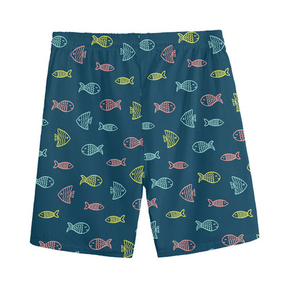 Cute Fish Pattern Print Men's Sports Shorts