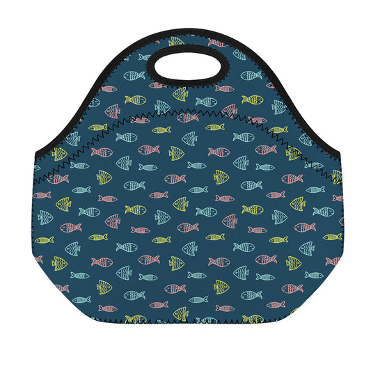 Cute Fish Pattern Print Neoprene Lunch Bag