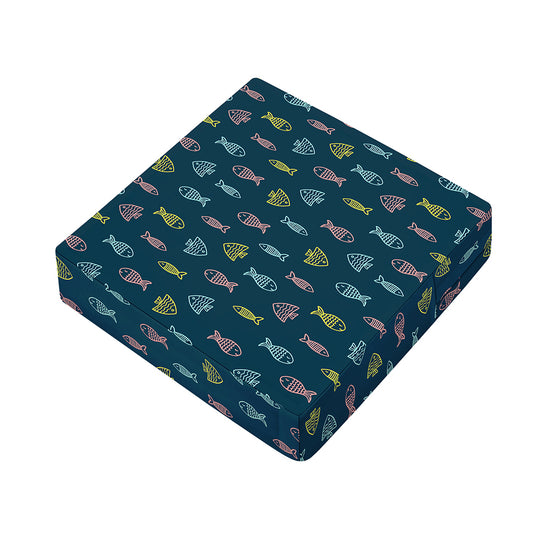Cute Fish Pattern Print Outdoor Seat Cushion Cover