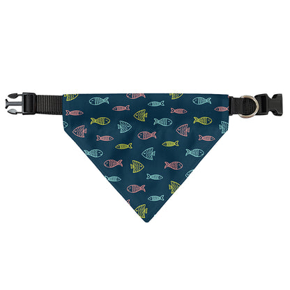 Cute Fish Pattern Print Over The Collar Dog Bandana