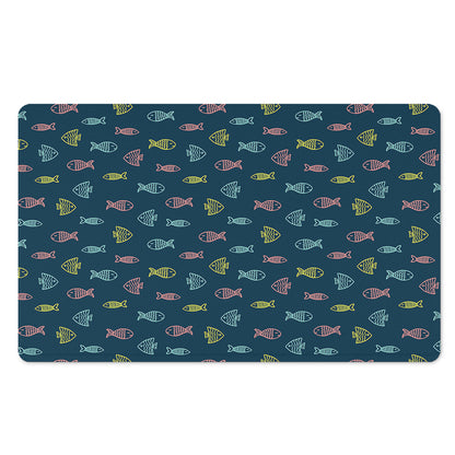 Cute Fish Pattern Print Polyester Doormat