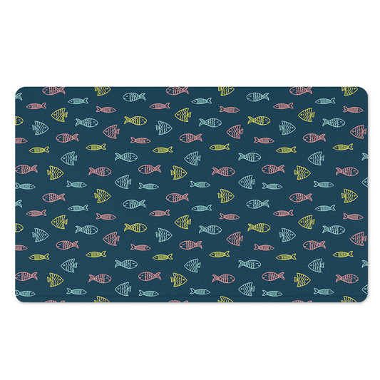 Cute Fish Pattern Print Polyester Doormat