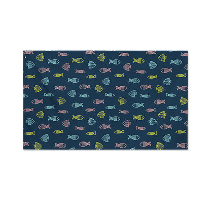 Cute Fish Pattern Print Polyester Flag