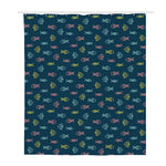 Cute Fish Pattern Print Polyester Shower Curtain