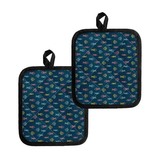 Cute Fish Pattern Print Pot Holders