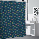 Cute Fish Pattern Print Premium Shower Curtain