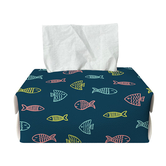 Cute Fish Pattern Print Rectangle Tissue Box Cover