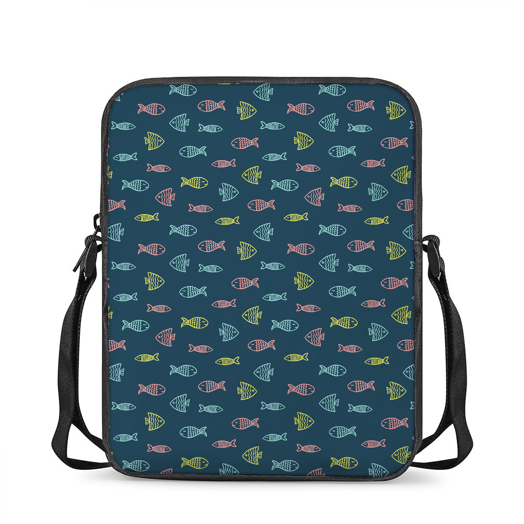 Cute Fish Pattern Print Rectangular Crossbody Bag