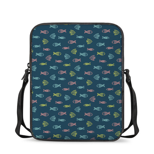 Cute Fish Pattern Print Rectangular Crossbody Bag