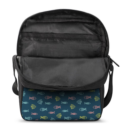 Cute Fish Pattern Print Rectangular Crossbody Bag