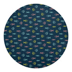 Cute Fish Pattern Print Round Blanket