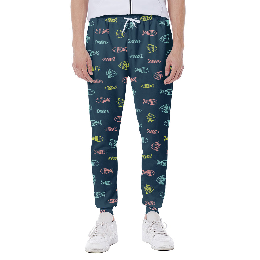 Cute Fish Pattern Print Scuba Joggers