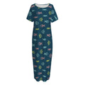 Cute Fish Pattern Print Short Sleeve Long Nightdress
