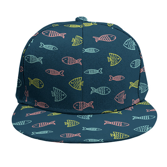 Cute Fish Pattern Print Snapback Cap