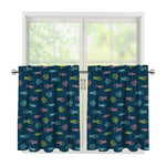 Cute Fish Pattern Print Tier Curtains