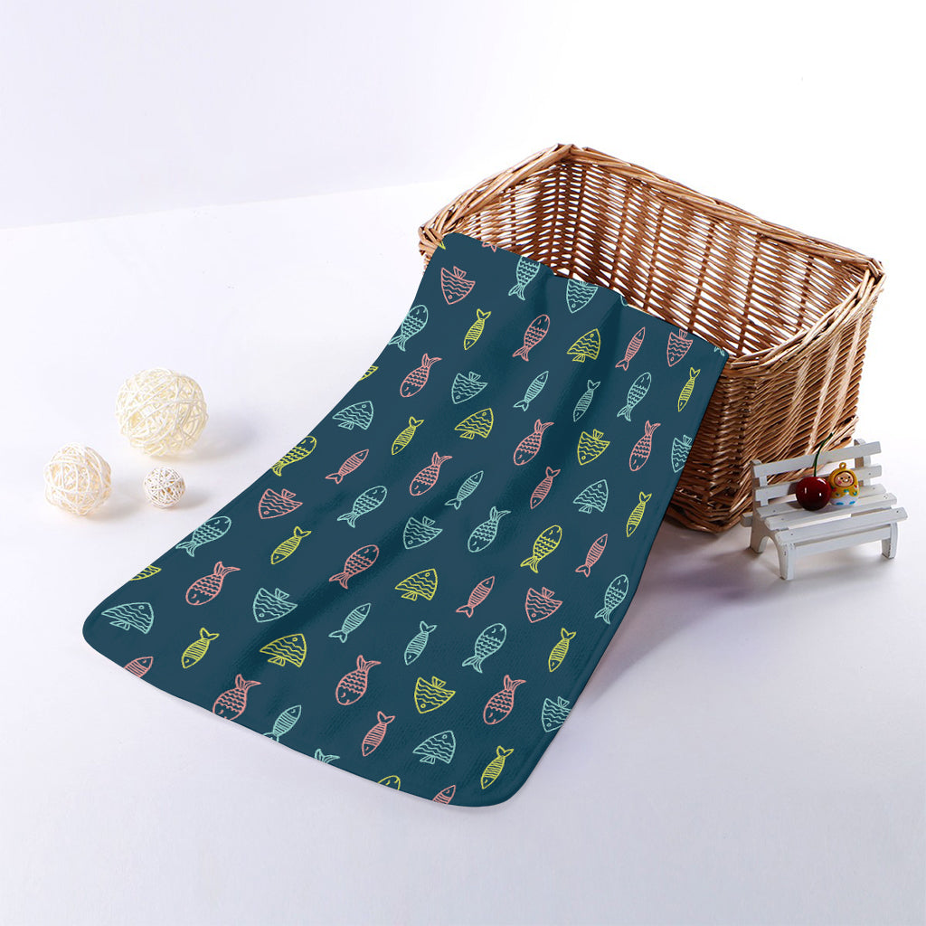 Cute Fish Pattern Print Towel
