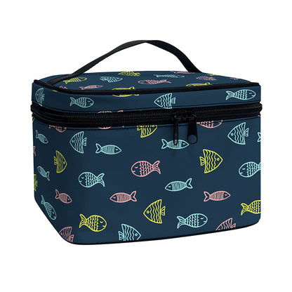 Cute Fish Pattern Print Travel Makeup Bag
