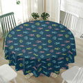 Cute Fish Pattern Print Waterproof Round Tablecloth