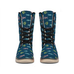 Cute Fish Pattern Print Winter Boots