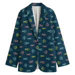 Cute Fish Pattern Print Women's Blazer