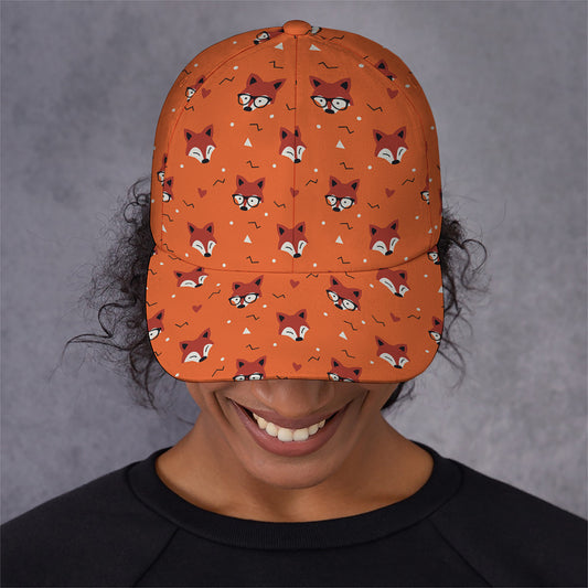 Cute Fox Pattern Print Baseball Cap
