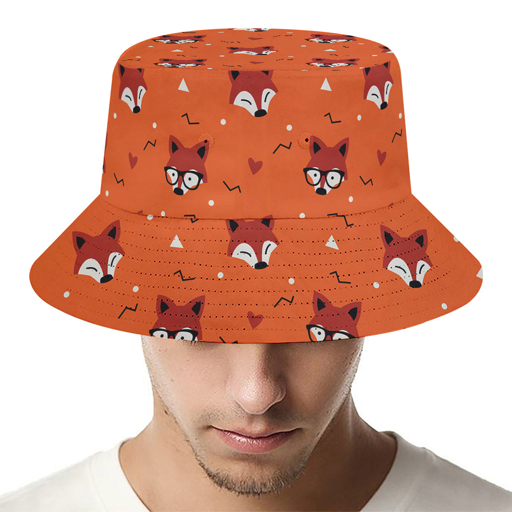 Cute Fox Pattern Print Bucket Hat