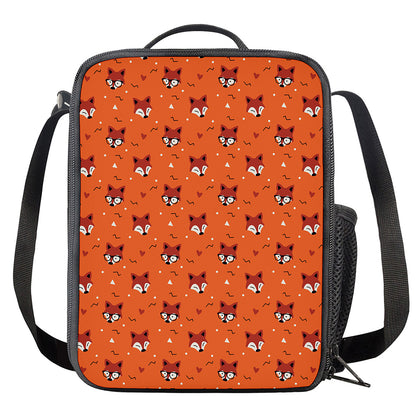Cute Fox Pattern Print Crossbody Lunch Bag