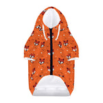 Cute Fox Pattern Print Dog Zip Up Hoodie
