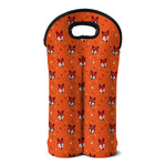 Cute Fox Pattern Print Double Neoprene Wine Tote