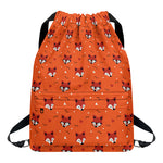 Cute Fox Pattern Print Drawstring Backpack