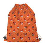 Cute Fox Pattern Print Drawstring Bag