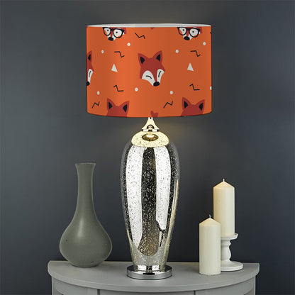 Cute Fox Pattern Print Drum Lamp Shade
