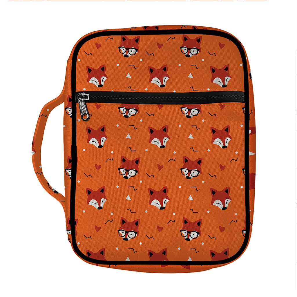 Cute Fox Pattern Print Front Pocket Bible Bag